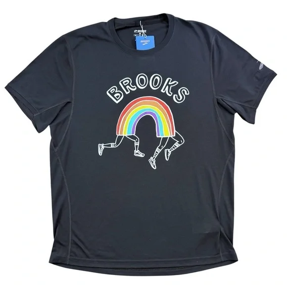 NWT Brooks Pride Distance Short Sleeve Shirt - Picture 1 of 12